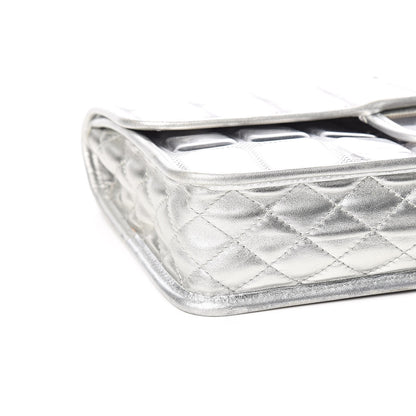 Chanel Vinyl Large Ice Cube Flap Silver 9 of 14