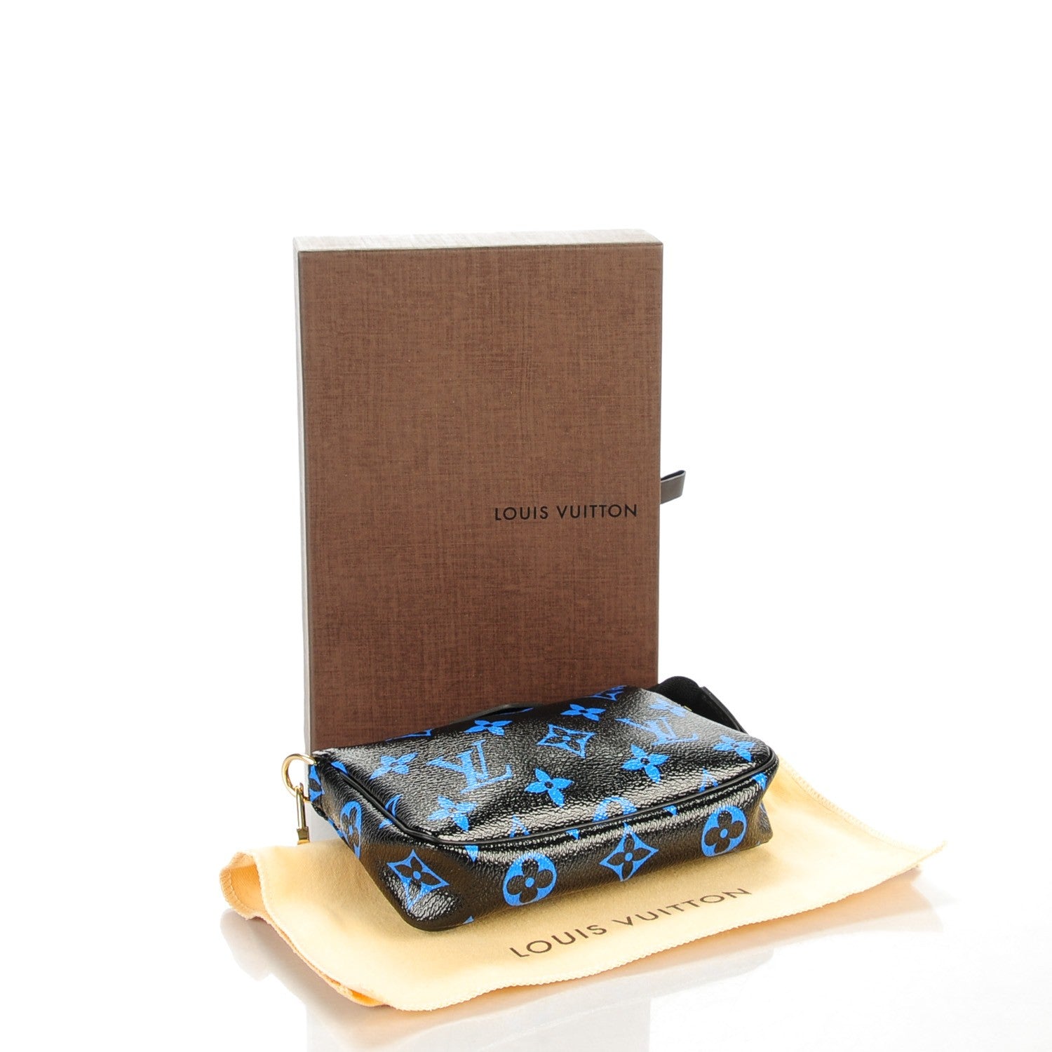 Louis Vuitton Colored Monogram Mini Pochette Accessories Blue Black 4 of 6