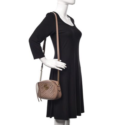 Gucci Calfskin Matelasse Small GG Marmont Chain Shoulder Bag Porcelain Rose 2 of 11