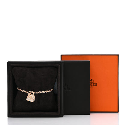 Hermes 18K Rose Gold Diamond Kelly Amulettes Bracelet SH 4 of 4
