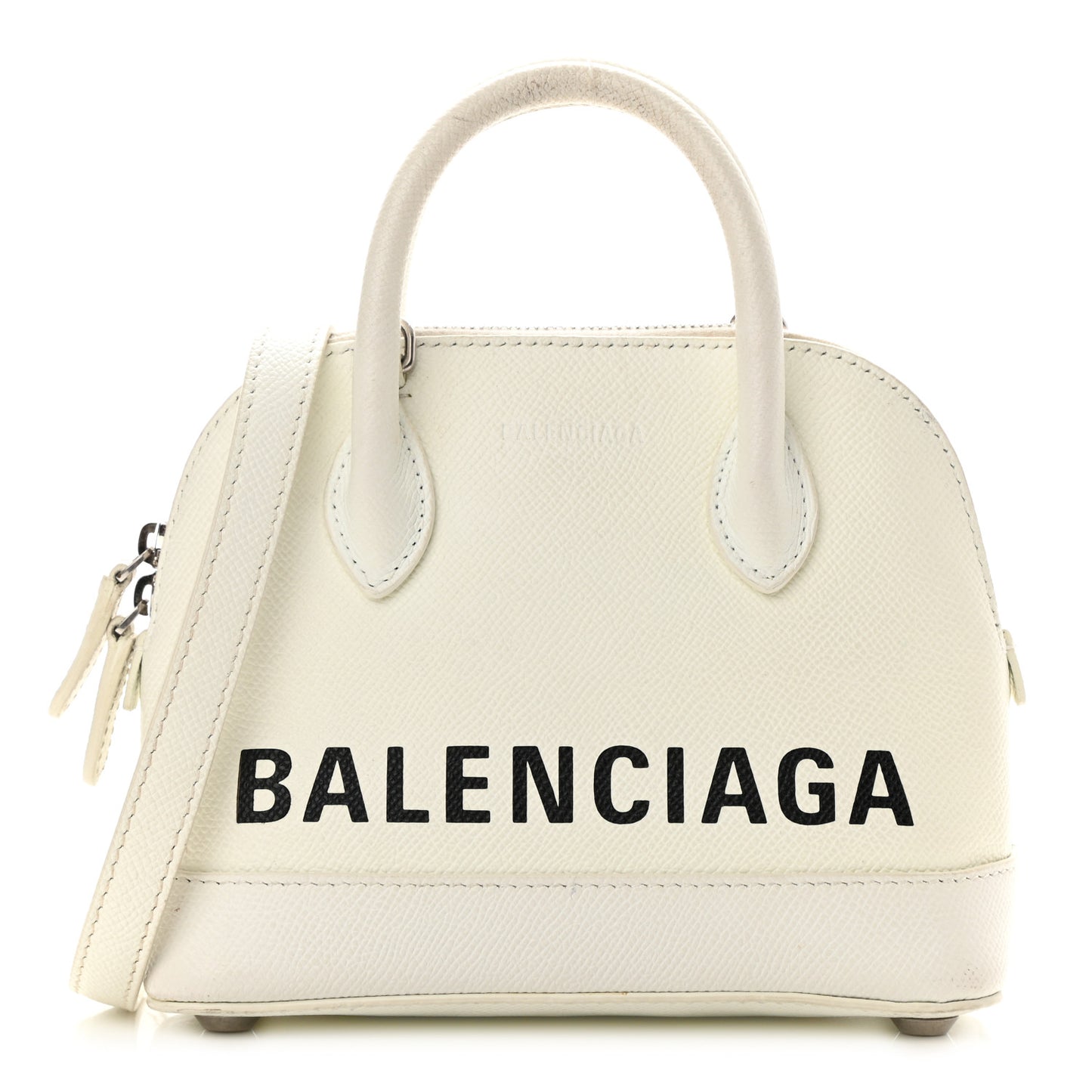 Grained Calfskin XXS Ville Top Handle Bag White Black