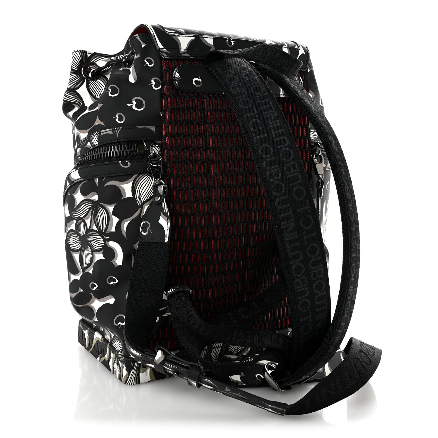Christian Louboutin Gommato Calfskin Petunia Explorafunk Backpack Black White 3 of 10