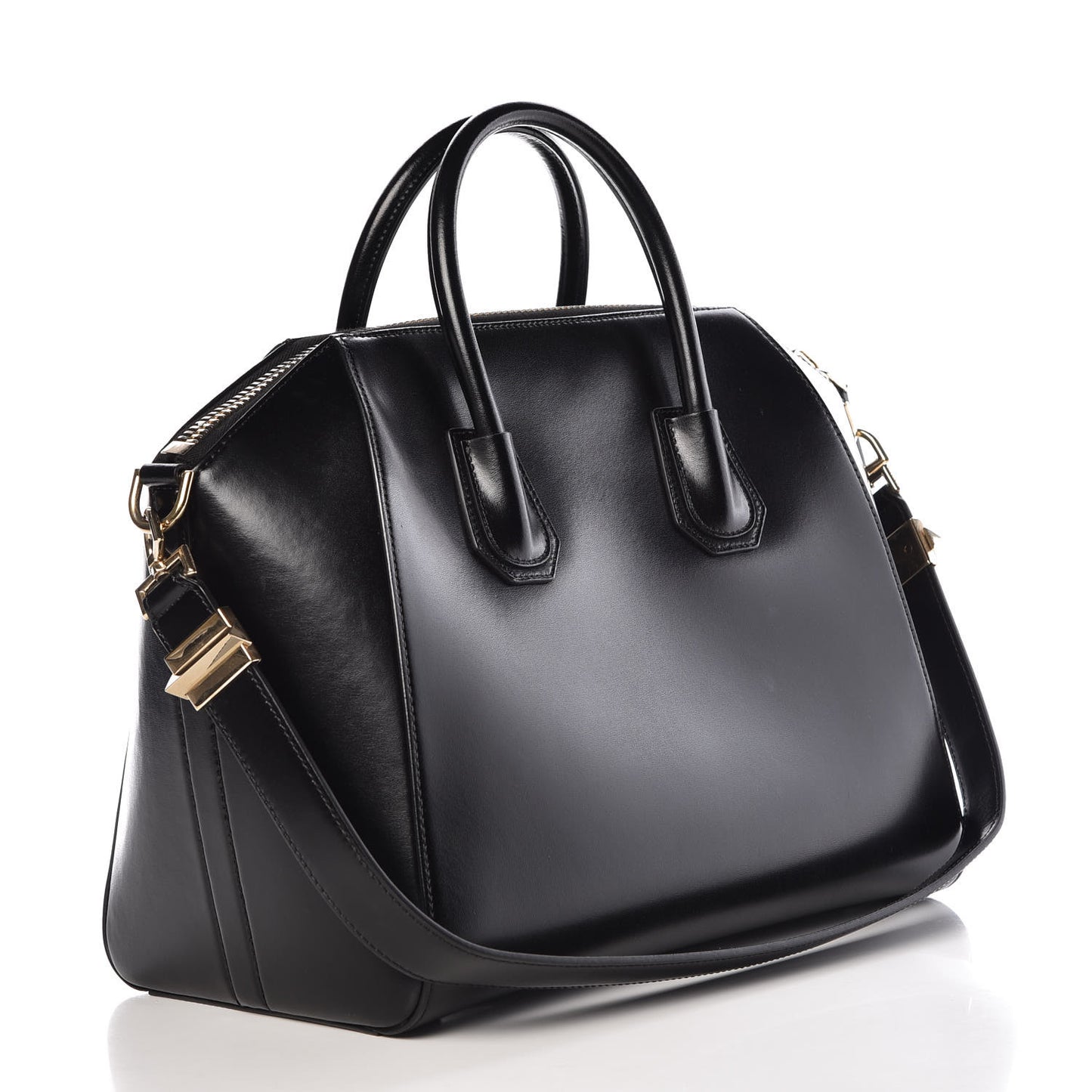 Shiny Lord Calfskin Medium Antigona Black