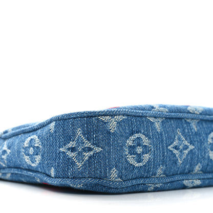 Louis Vuitton LV X TM Monogram Denim Cerises Pochette Accessories Blue 8 of 9
