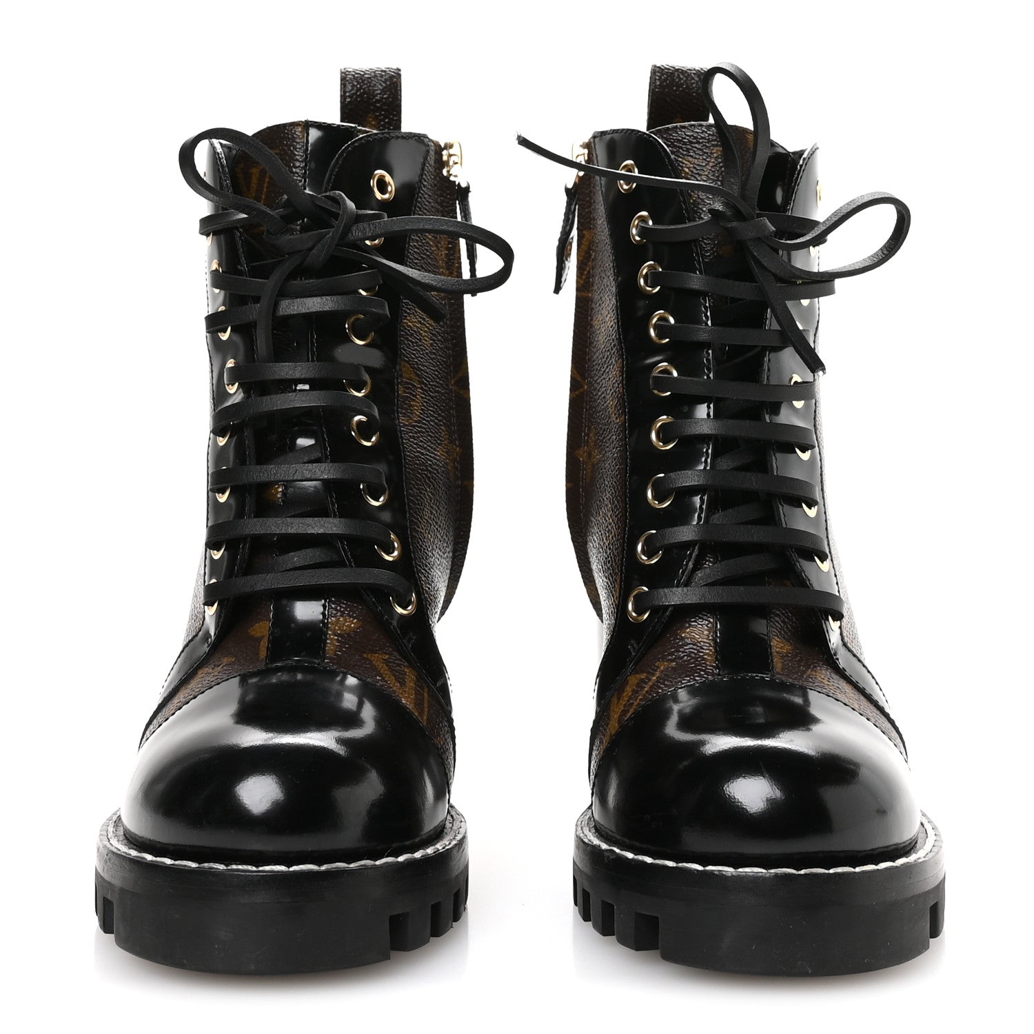 Louis Vuitton Patent Calfskin Monogram Star Trail Ankle Boots 37.5 Black 3 of 7