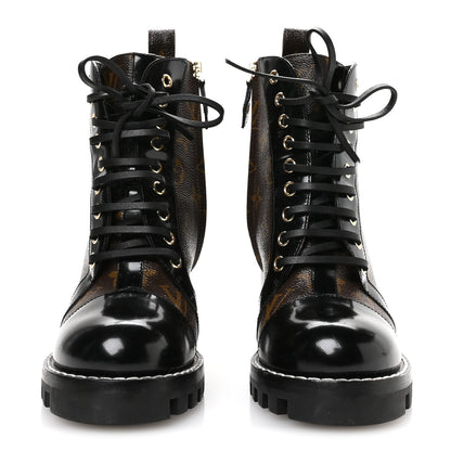 Louis Vuitton Patent Calfskin Monogram Star Trail Ankle Boots 37.5 Black 3 of 7