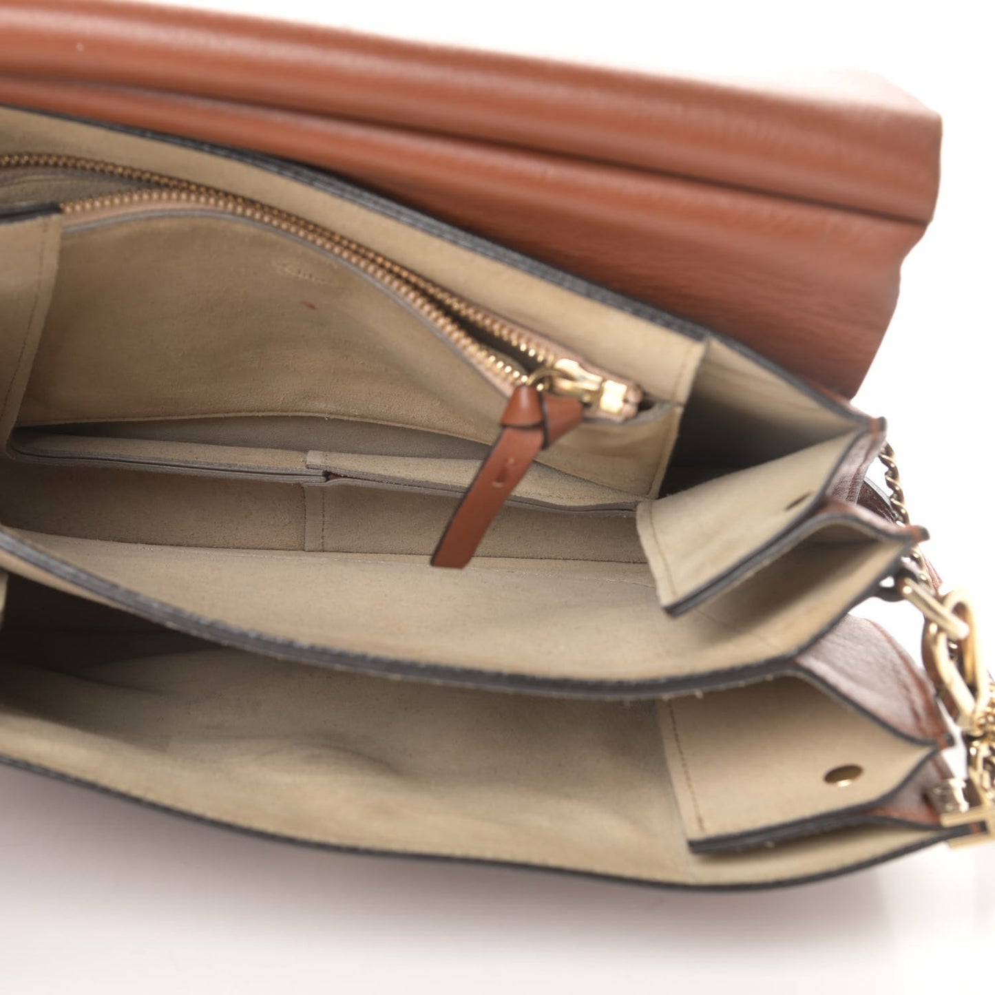 Suede Calfskin Medium Faye Shoulder Bag Tobacco