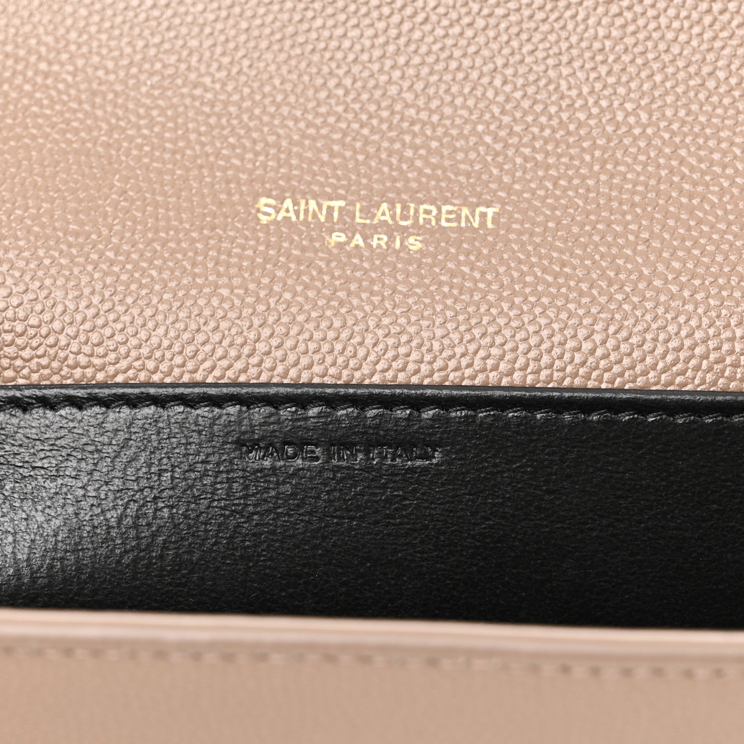 Saint Laurent Grain De Poudre Monogram Uptown Chain Wallet Taupe 8 of 13