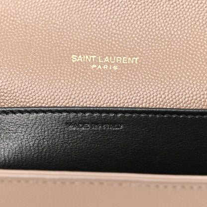 Saint Laurent Grain De Poudre Monogram Uptown Chain Wallet Taupe 8 of 13