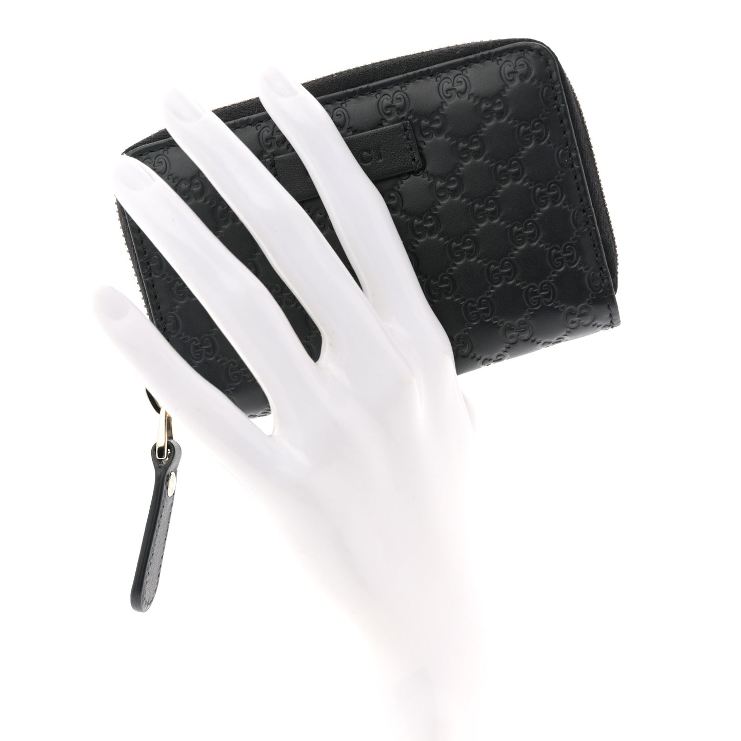 Microguccissima Zip Around Card Case Black