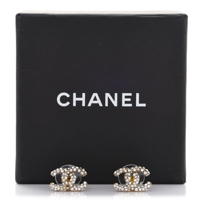 Chanel Crystal Mini CC Earrings Gold 5 of 5