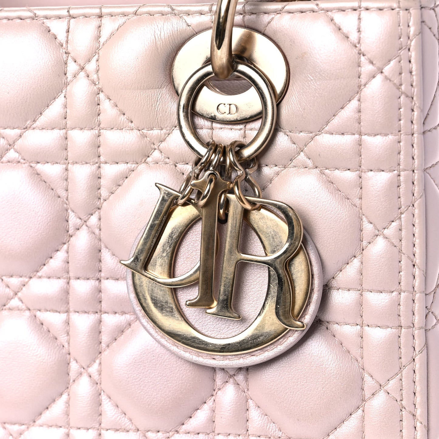 Pearly Lambskin Cannage Medium Lady Dior Lotus