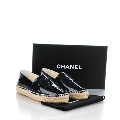Chanel Patent CC Espadrilles 37 Navy 10 of 10