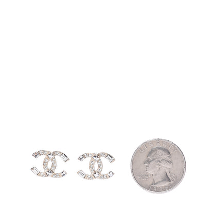 Chanel Crystal Baguette CC Earrings Gold 2 of 5