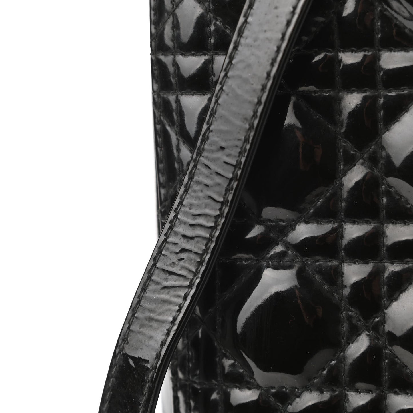 Patent Cannage Large Lady Dior Black