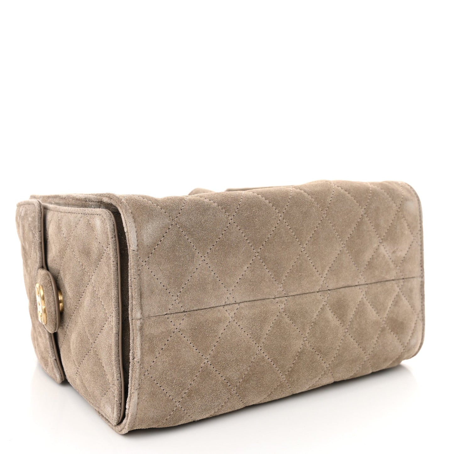 Suede Quilted Small Chanel 25 Handbag Dark Grey