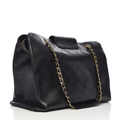 Chanel Calfskin Stitched XL Weekender Black 3 of 20