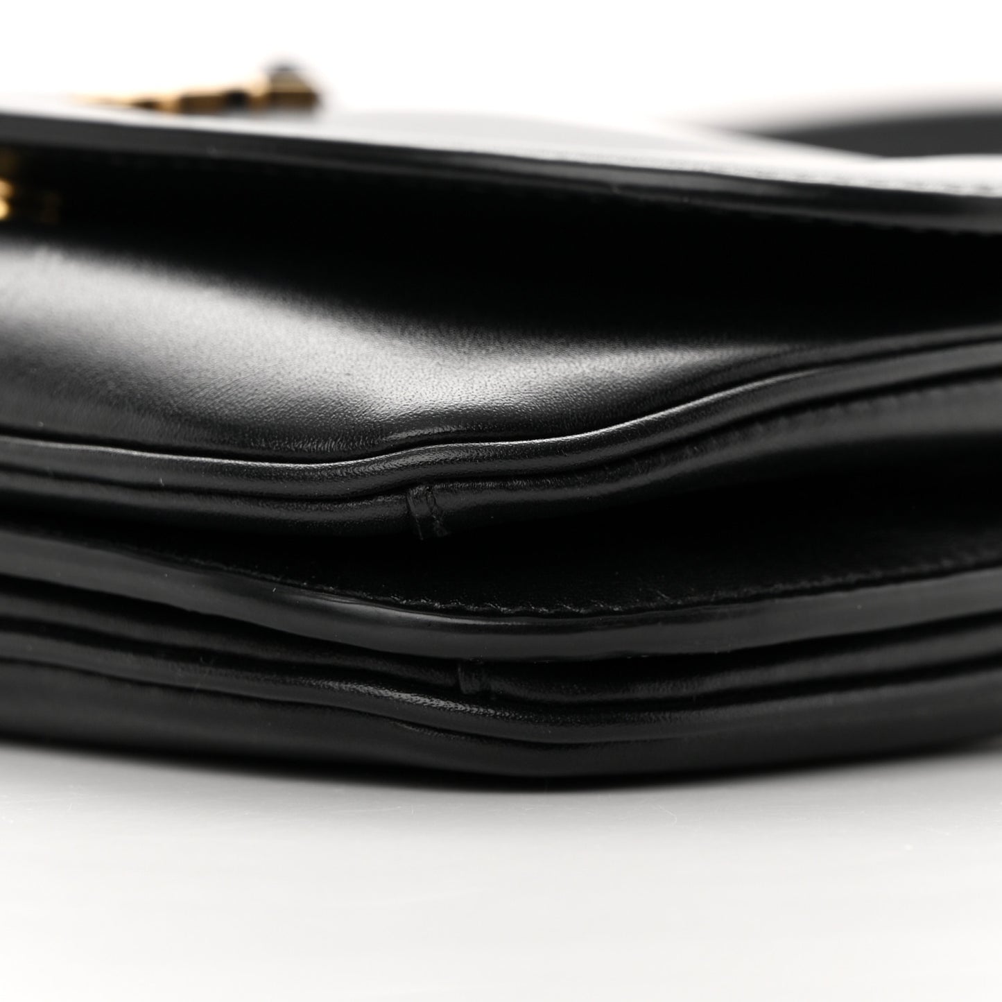 Smooth Calfskin Small Charlie Shoulder Bag Black
