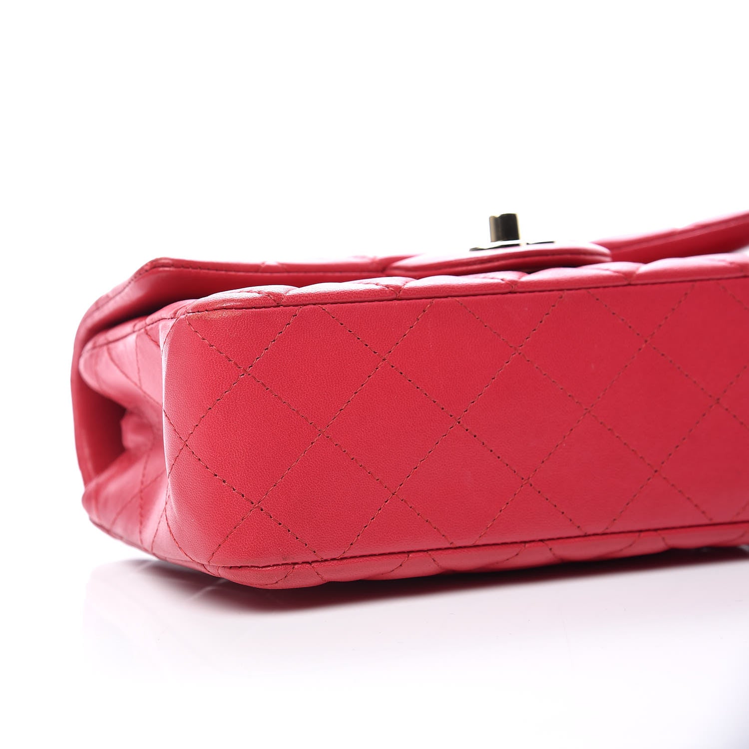 Chanel Lambskin Quilted Mini Rectangular Flap Dark Pink 8 of 14