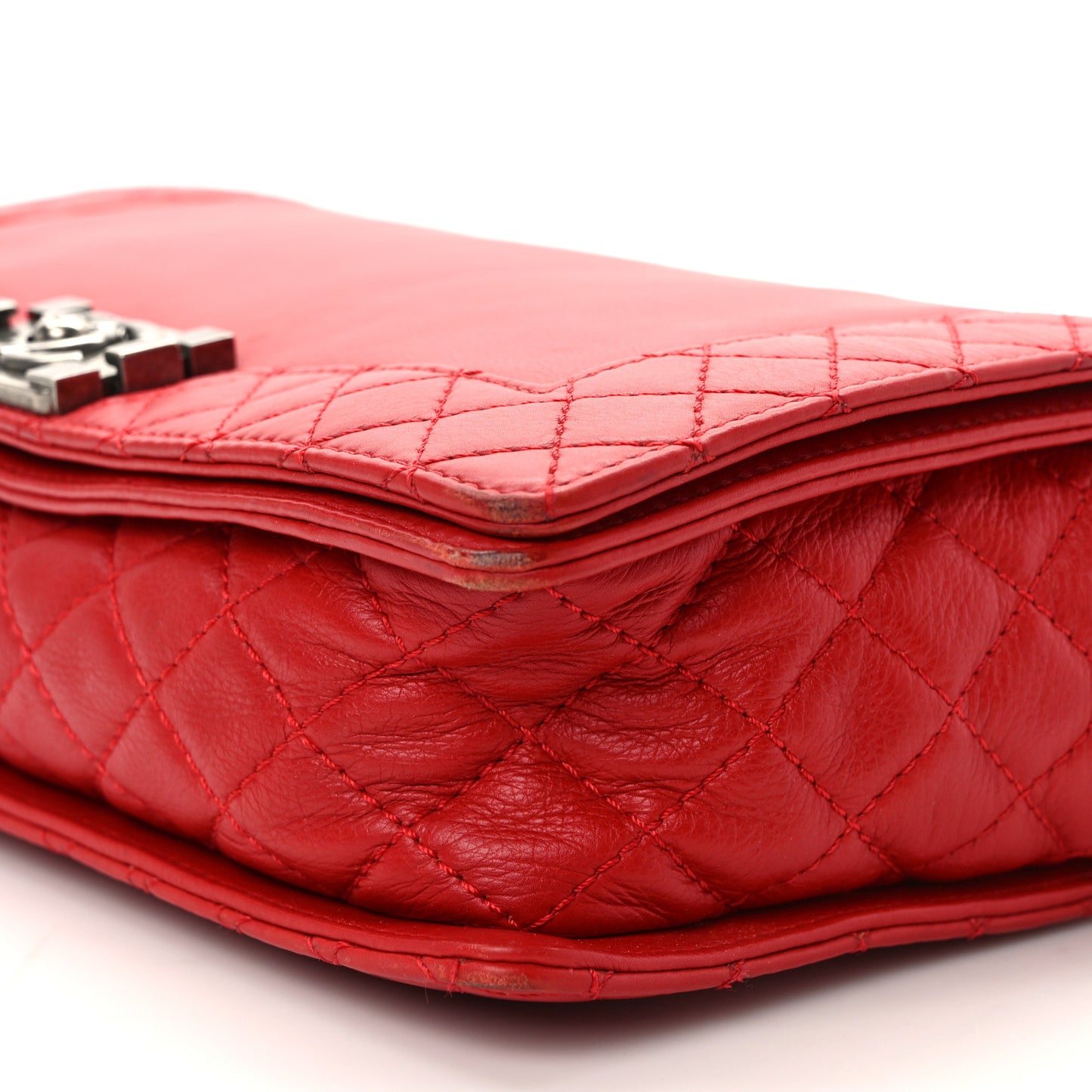 Calfskin New Medium Boy Reverso Flap Red