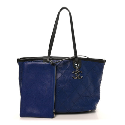 Chanel Grained Calfskin Shopping Fever Tote Blue 3 of 11