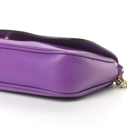 Gucci Pebbled Calfskin Medium Soho Flap Crossbody Shine Purple 10 of 11