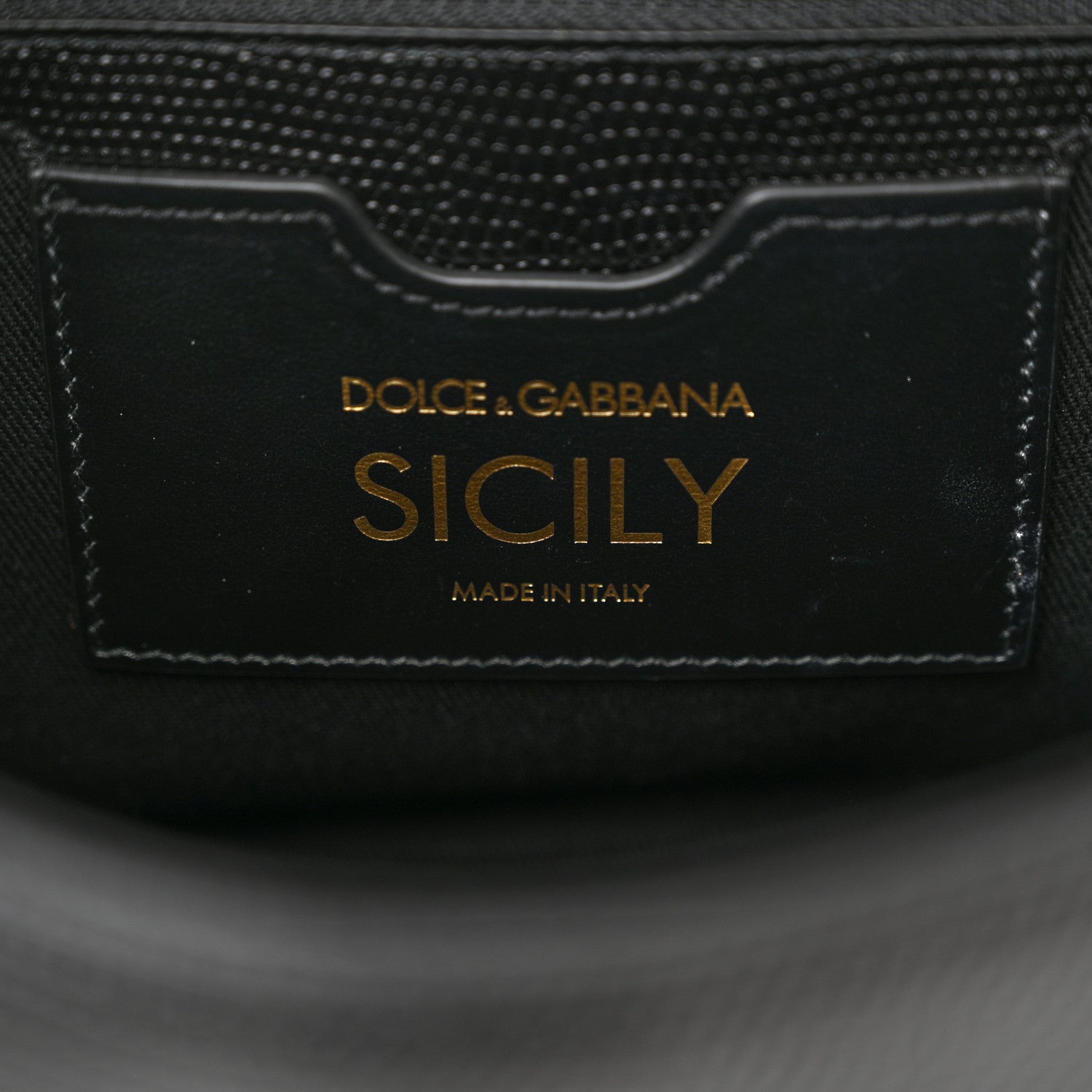 Dolce & Gabbana DOLCE & GABBANA Calfskin Iguana Embossed Studded Medium Fashion Sinner Patch Miss Sicily Satchel Black 6 of 10