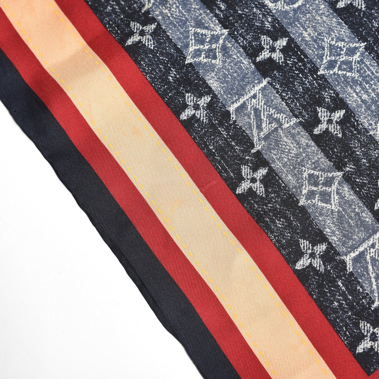 Silk Monogram Trunks and Bags Scarf Blue