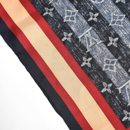 Louis Vuitton Silk Monogram Trunks and Bags Scarf Blue 4 of 6