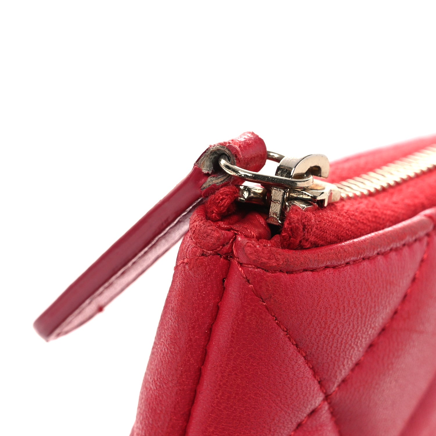 Chanel Lambskin Quilted Large Cosmetic Case Red 12 of 16