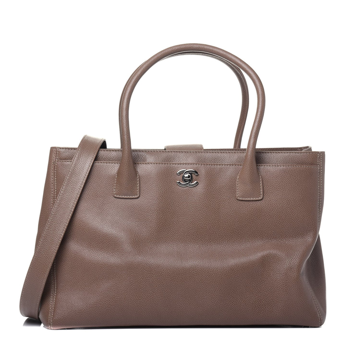 Calfskin Cerf Executive Shopper Tote Light Brown