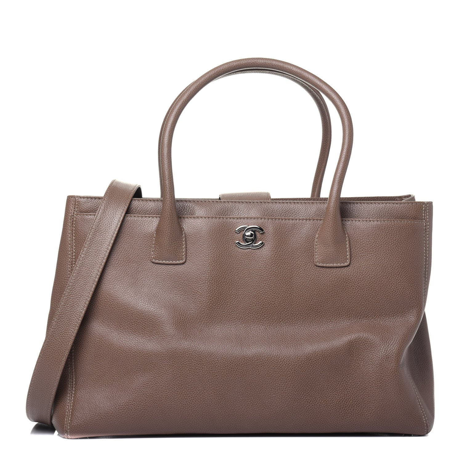 Chanel Calfskin Cerf Executive Shopper Tote Light Brown 1 of 16