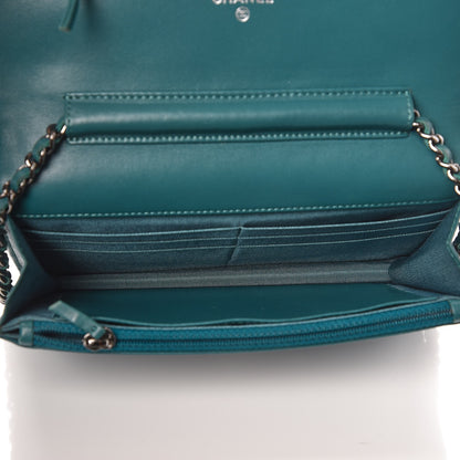 Chanel Lambskin Quilted Wallet On Chain WOC Blue 5 of 11