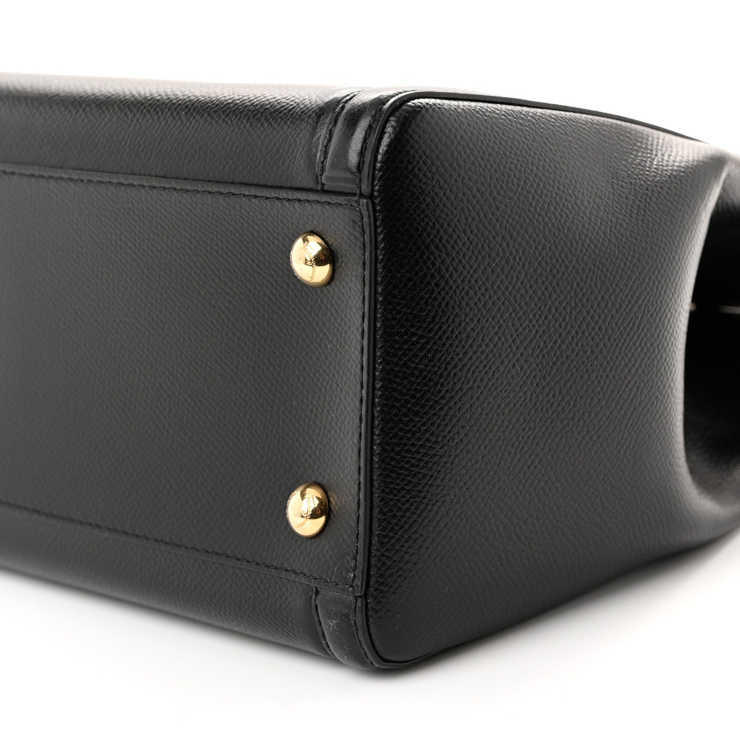 Salvatore Ferragamo Hammered Calfskin Vara Bow Chain Tote Black 9 of 9