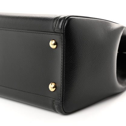 Salvatore Ferragamo Hammered Calfskin Vara Bow Chain Tote Black 9 of 9