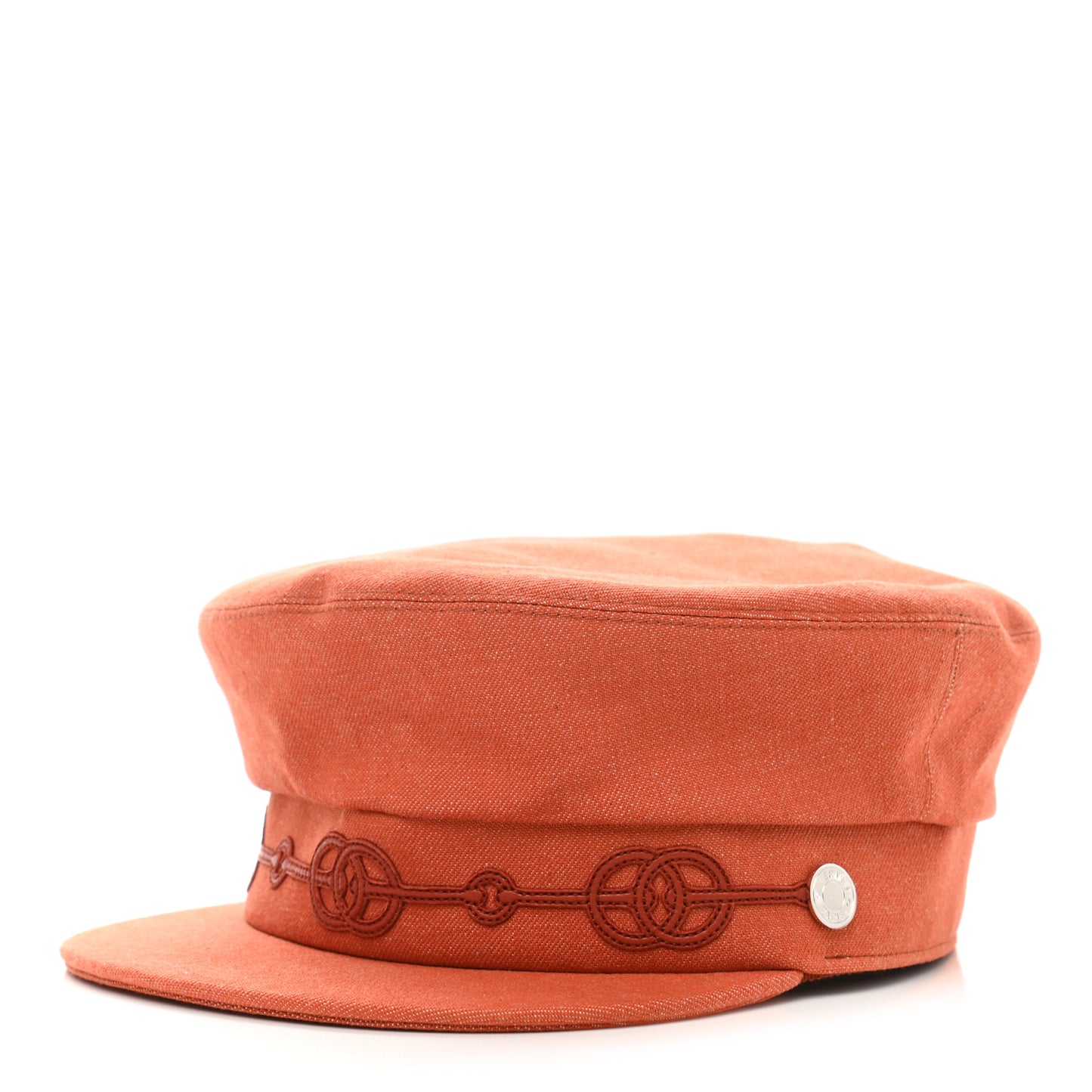 Double Linen Twill Casquette Cabourg Cliquetis Cap 56 Orange Meranti