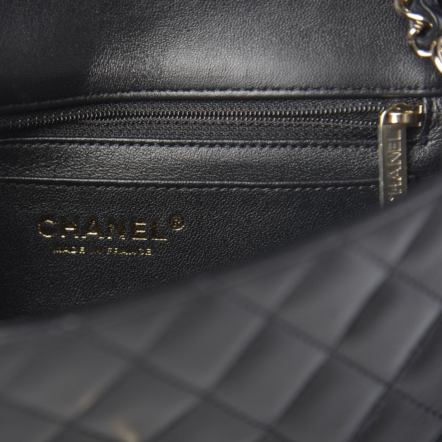 Lambskin Quilted Mini Rectangular Flap Black