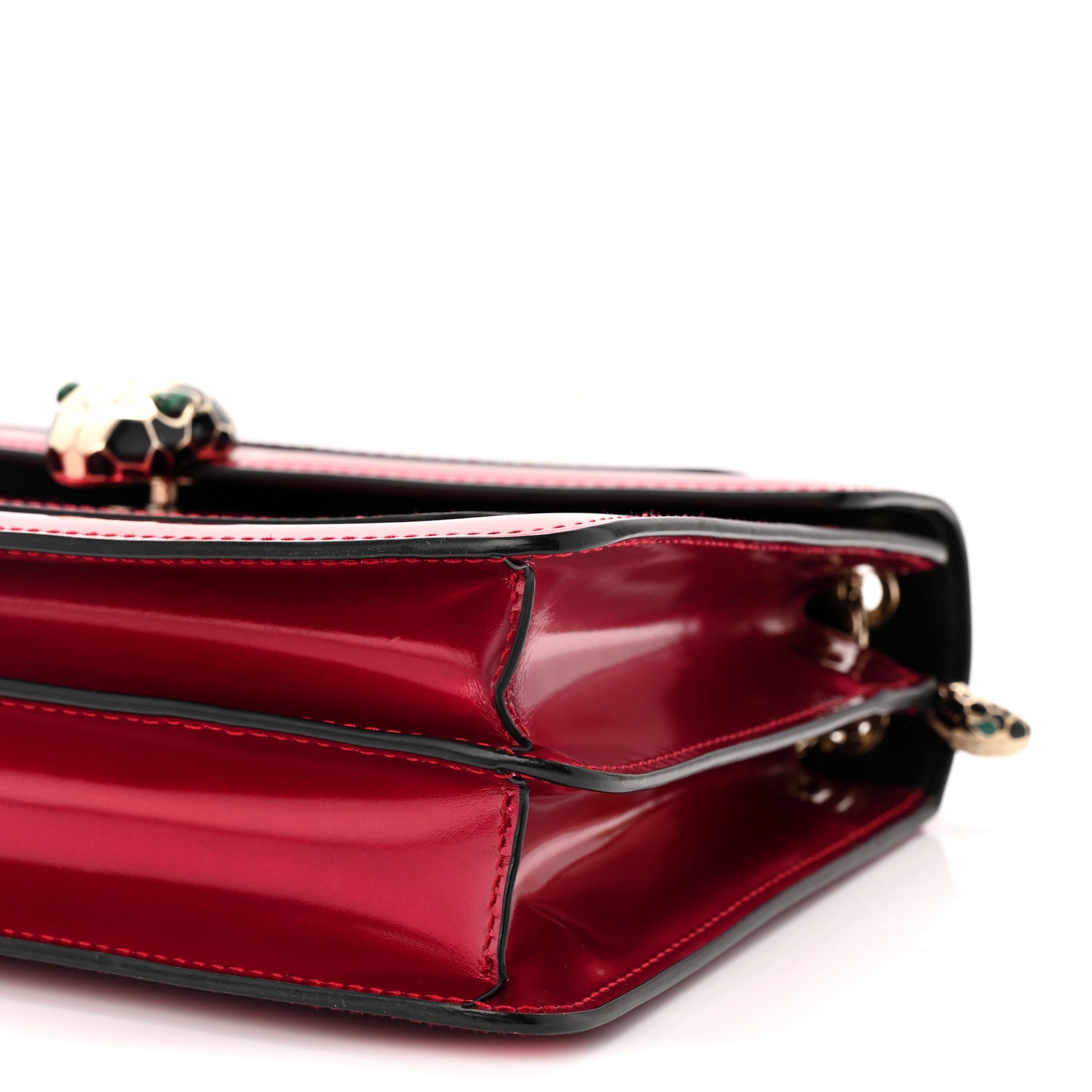 Bulgari Metallic Calfskin Serpenti Forever Shoulder Bag Red 10 of 10