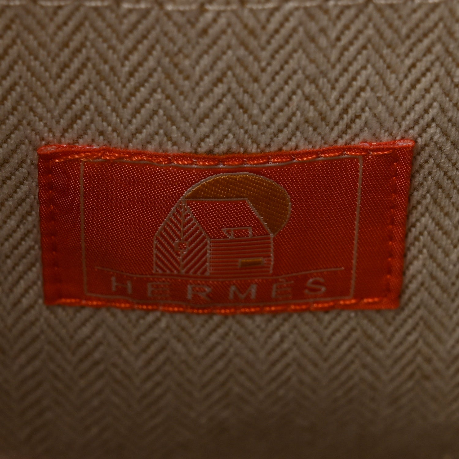 Hermes H Canvas Embroidered Les Cabanes Backpack Orange Framboise 6 of 9