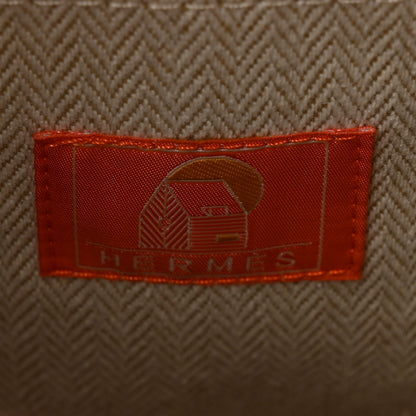 Hermes H Canvas Embroidered Les Cabanes Backpack Orange Framboise 6 of 9