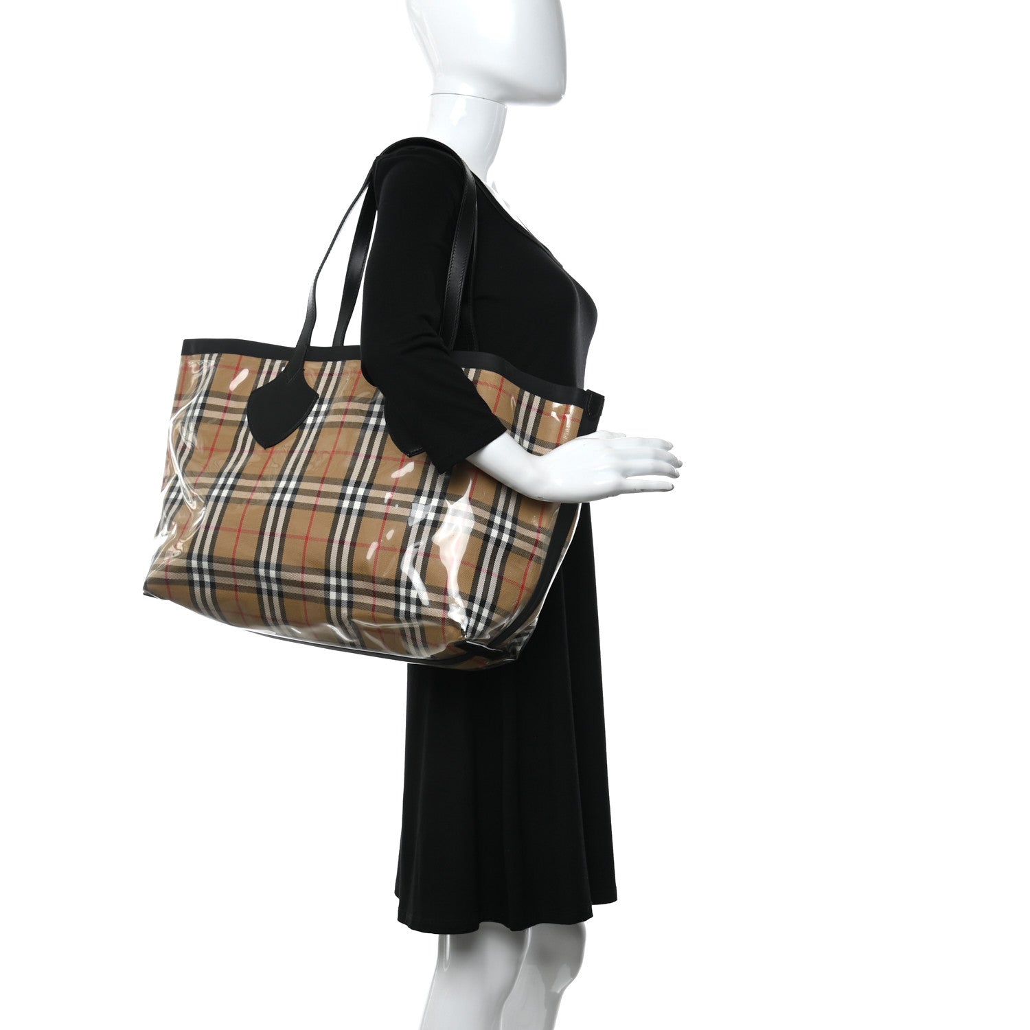 Burberry Vintage Check Transparent Large The Giant Reversible Tote Black 2 of 17