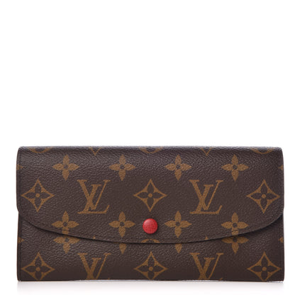 Louis Vuitton Monogram Emilie Wallet Red 1 of 8