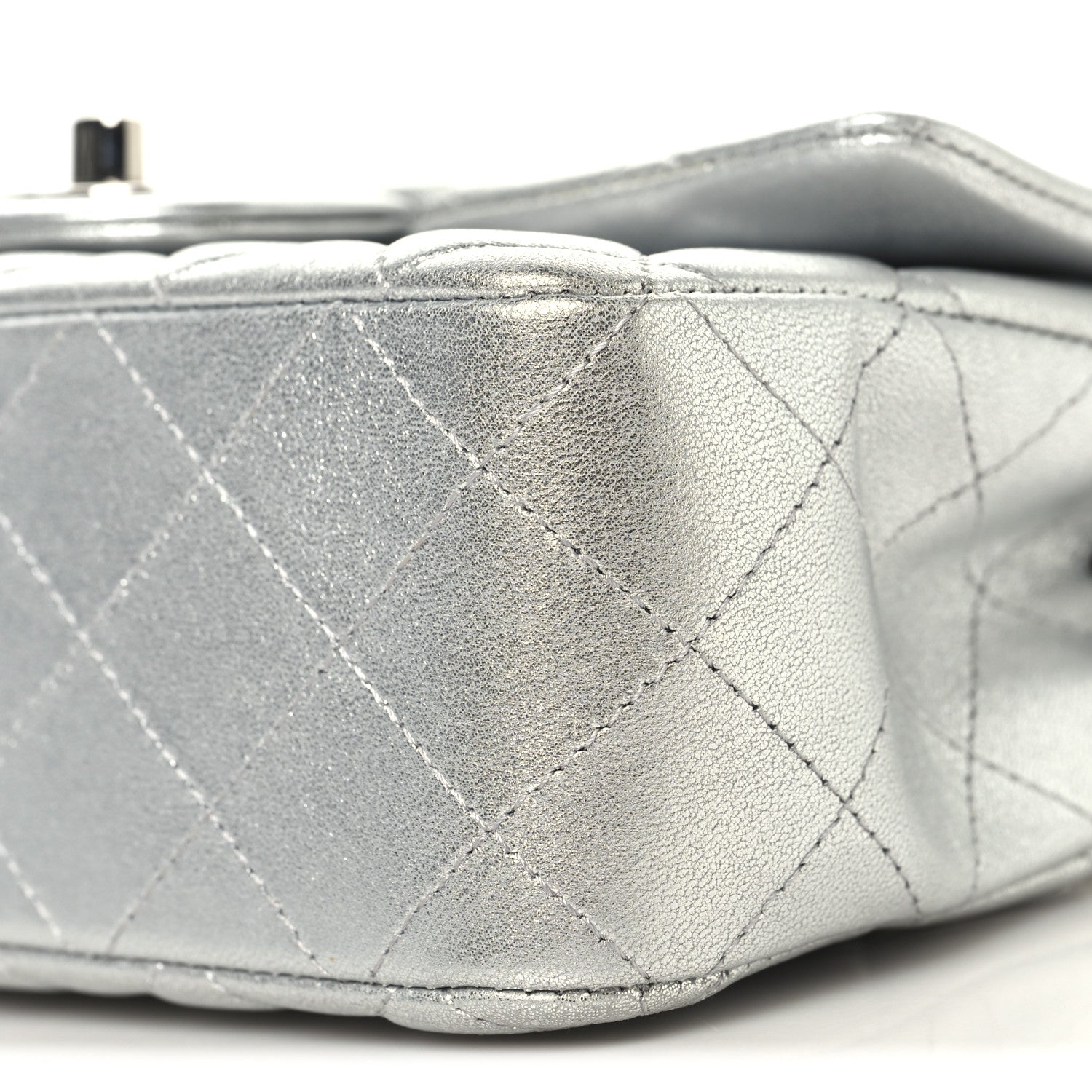 Chanel Metallic Lambskin Quilted Mini Rectangular Flap Silver 10 of 10