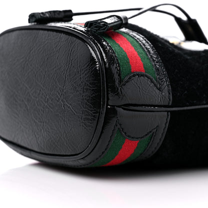 Gucci Suede Patent Web Mini Ophidia Bucket Bag Black 9 of 10