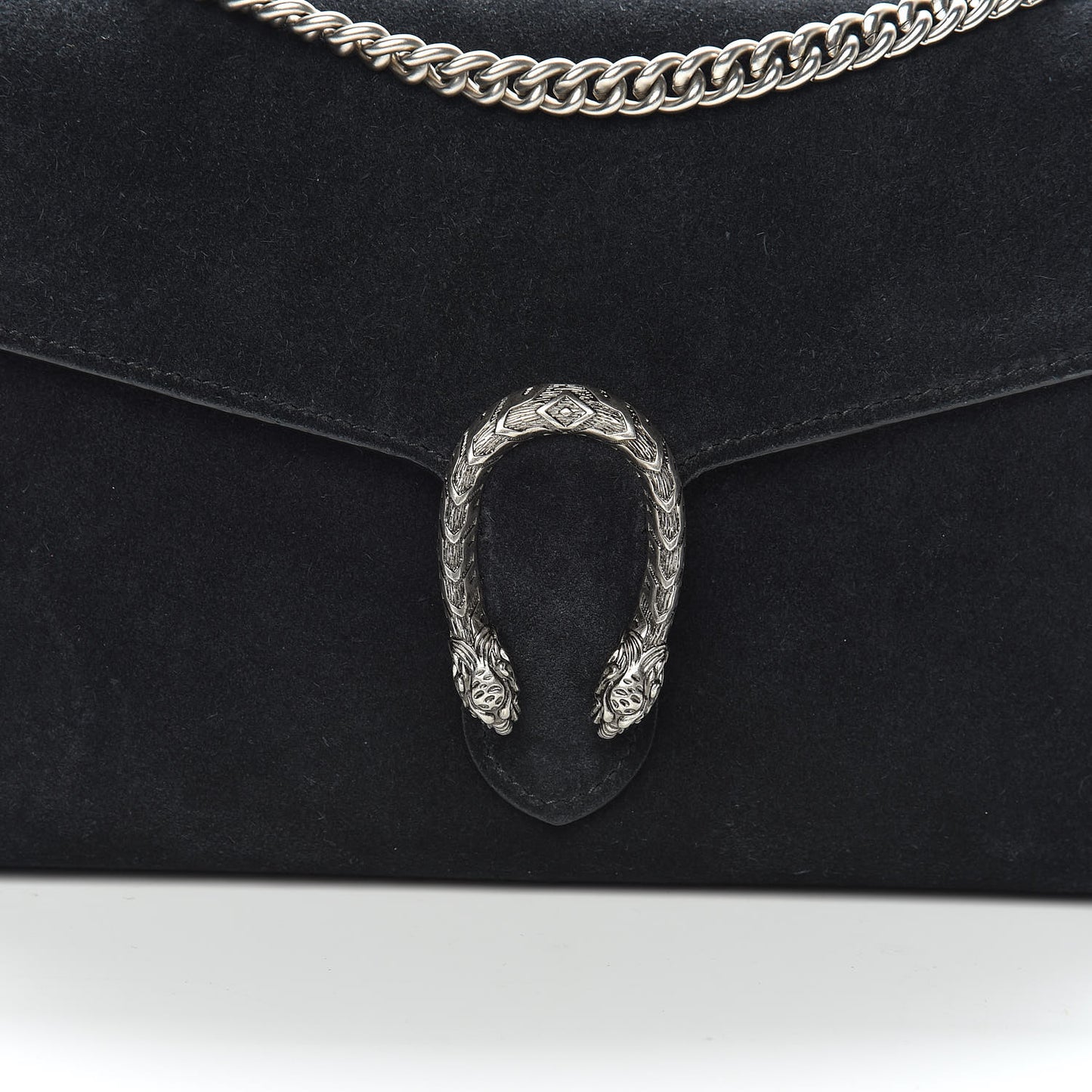 Suede Mini Dionysus Chain Wallet Black
