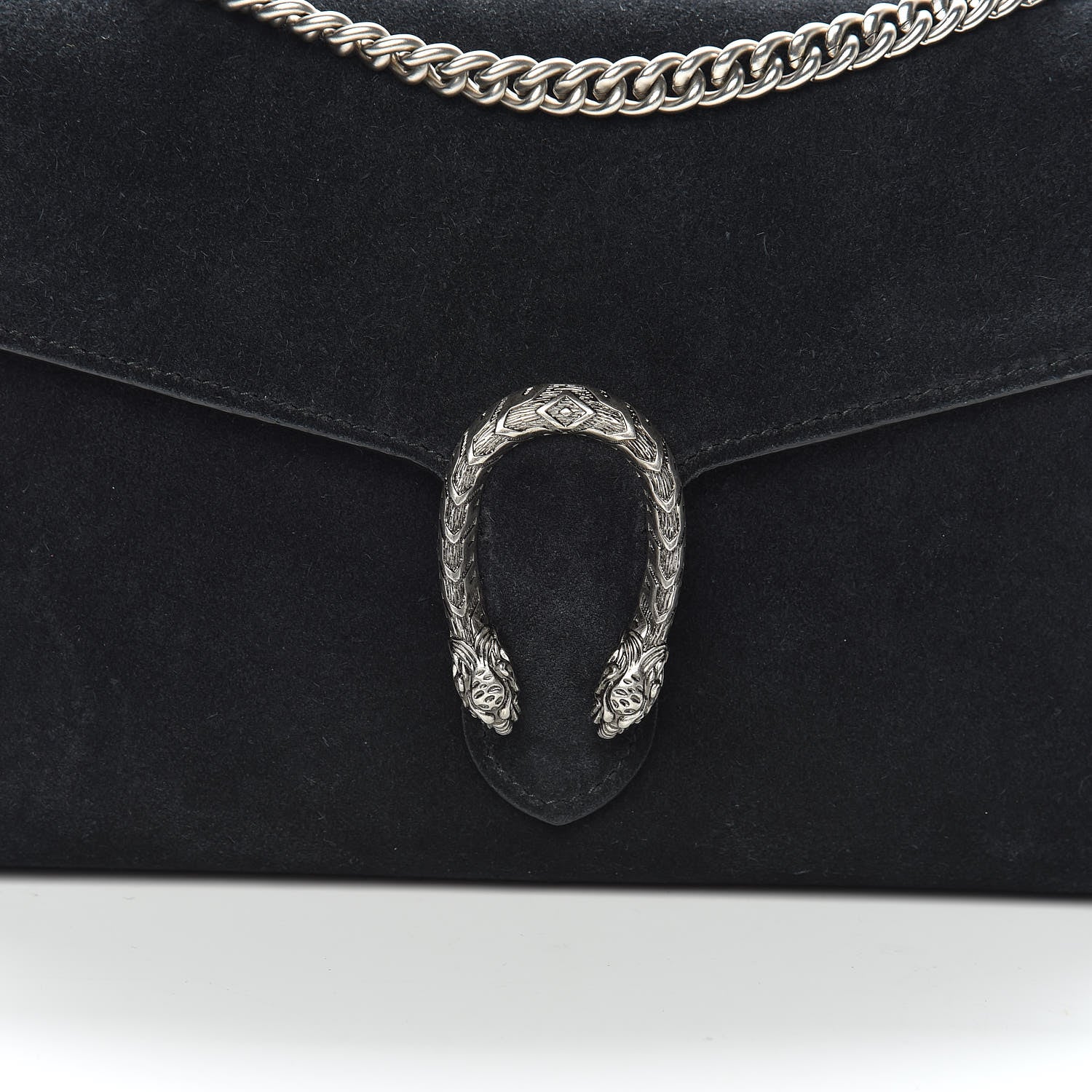 Gucci Suede Mini Dionysus Chain Wallet Black 10 of 10