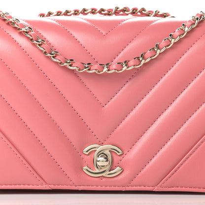Chanel Calfskin Chevron Quilted Mini Statement Flap Pink 8 of 10