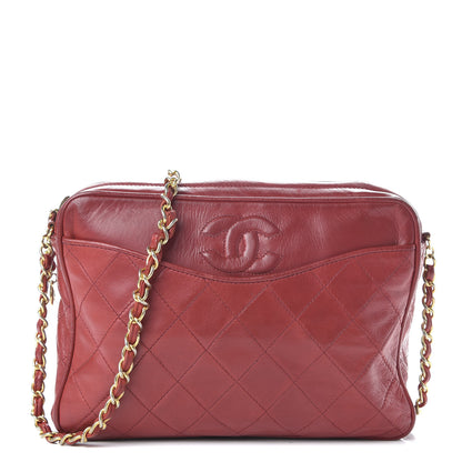 Chanel Lambskin Quilted CC Tassel Camera Case Red 1 of 9