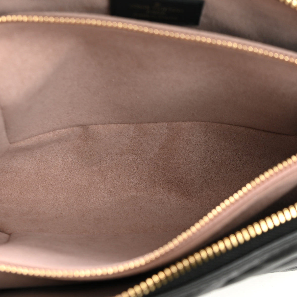 Lambskin Embossed Monogram Coussin PM Black