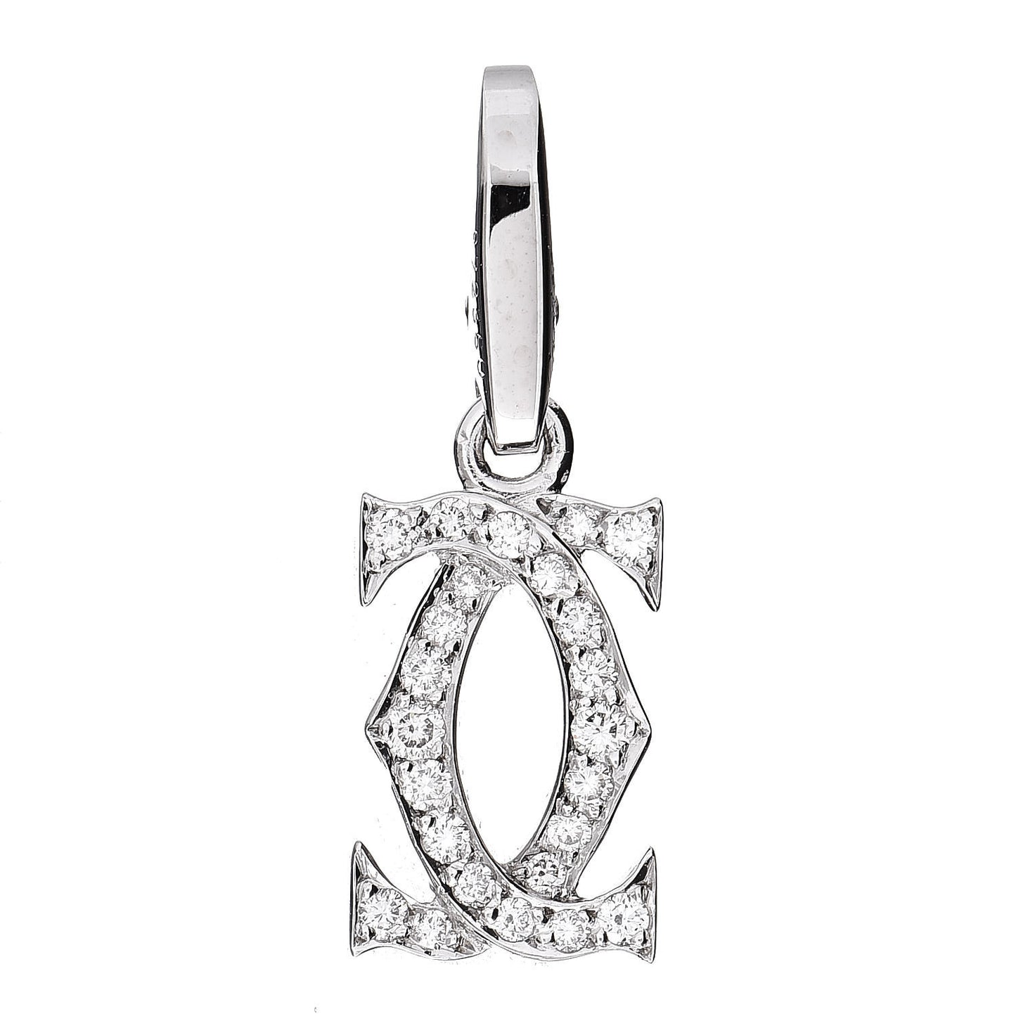18K White Gold Diamond Logo Charm